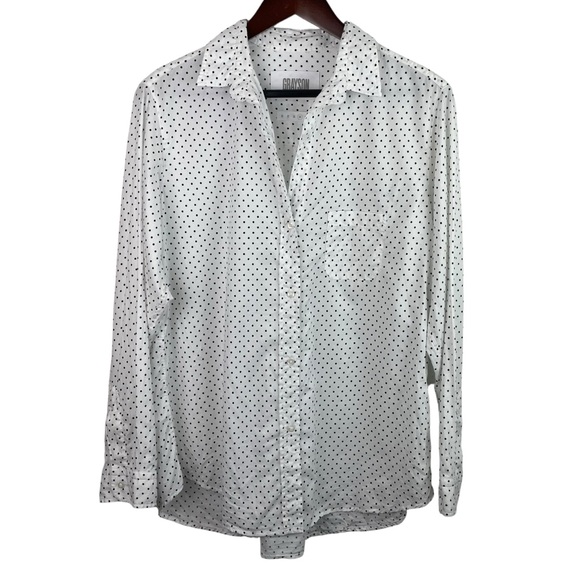 Grayson | White Black Polka Dot The Hero Shirt - Picture 1 of 10